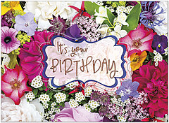 Cheerful wishes for a birthday that blooms with happiness. Colorful Floral Birthday Card A1409U-X